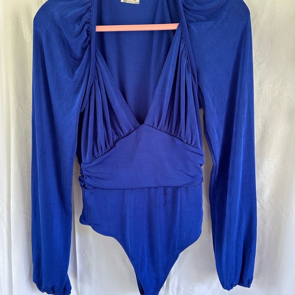 NWOT - Free People In Your Arms Bodysuit. Electric Indigo.  Size M.  Like New.